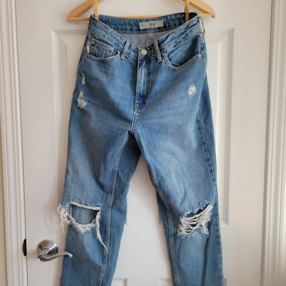 TopShop Moto Ripped Mom Jeans